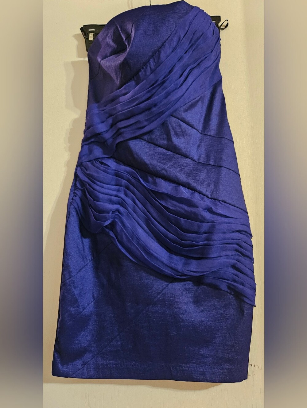 Jessica McClintock Y2K Blue Ruched Draped Mini Dress Size 6